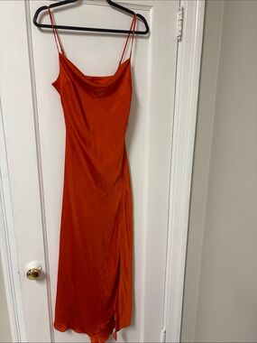 express orange satin dress Express Color Block Satin Accordion Pleated Maxi Dress Choose Goodfinds